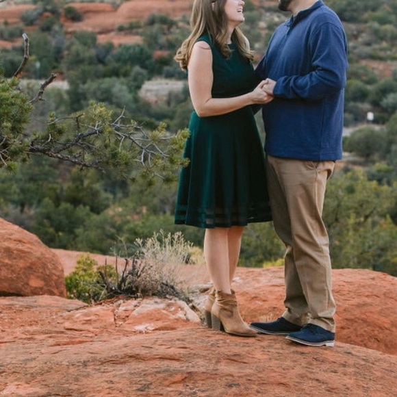 calvin klein forest green dress